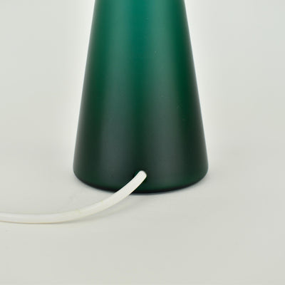 Murano Mid Century Modern Table Lamp Satined Glass Emerald Green