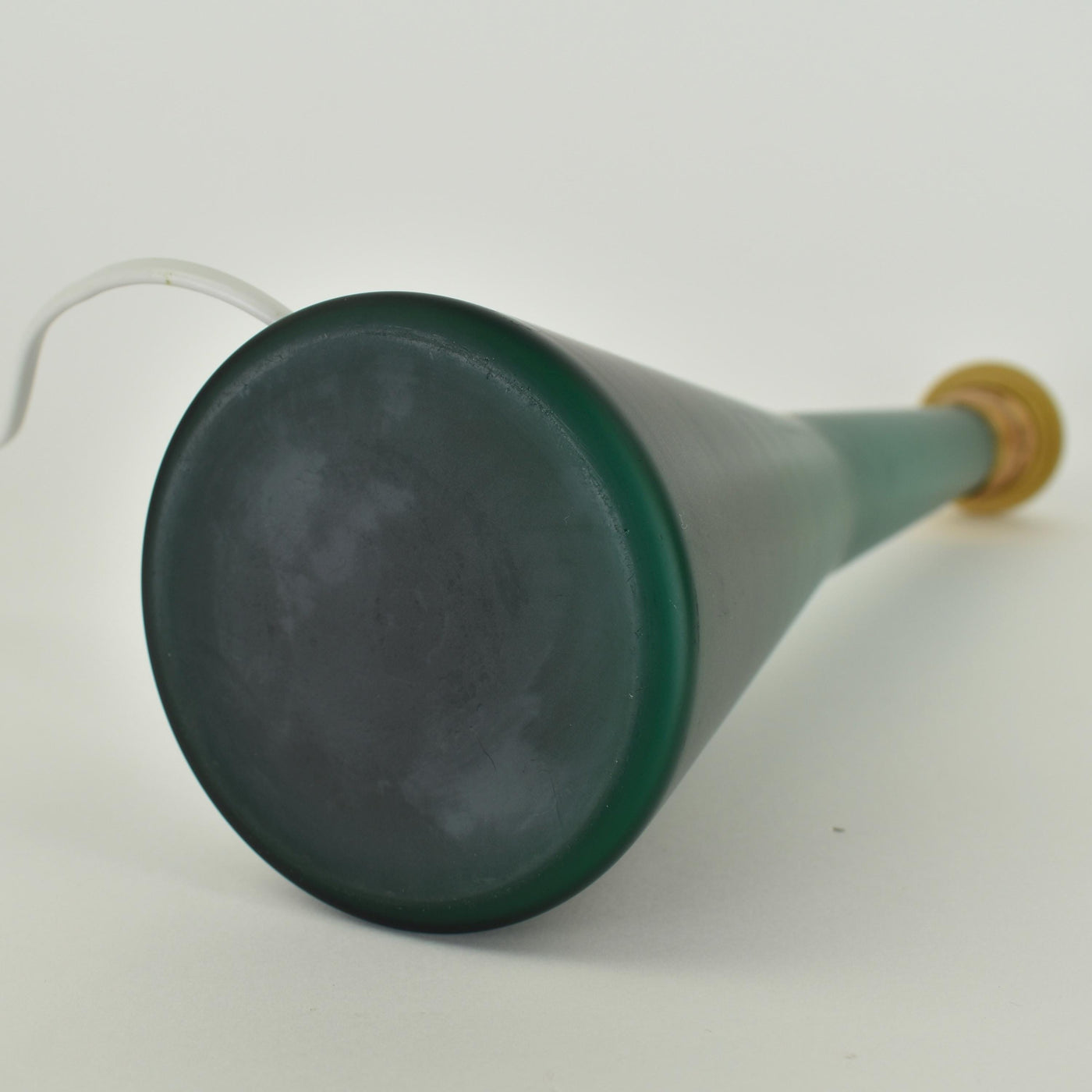 Murano Mid Century Modern Table Lamp Satined Glass Emerald Green
