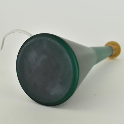 Murano Mid Century Modern Table Lamp Satined Glass Emerald Green