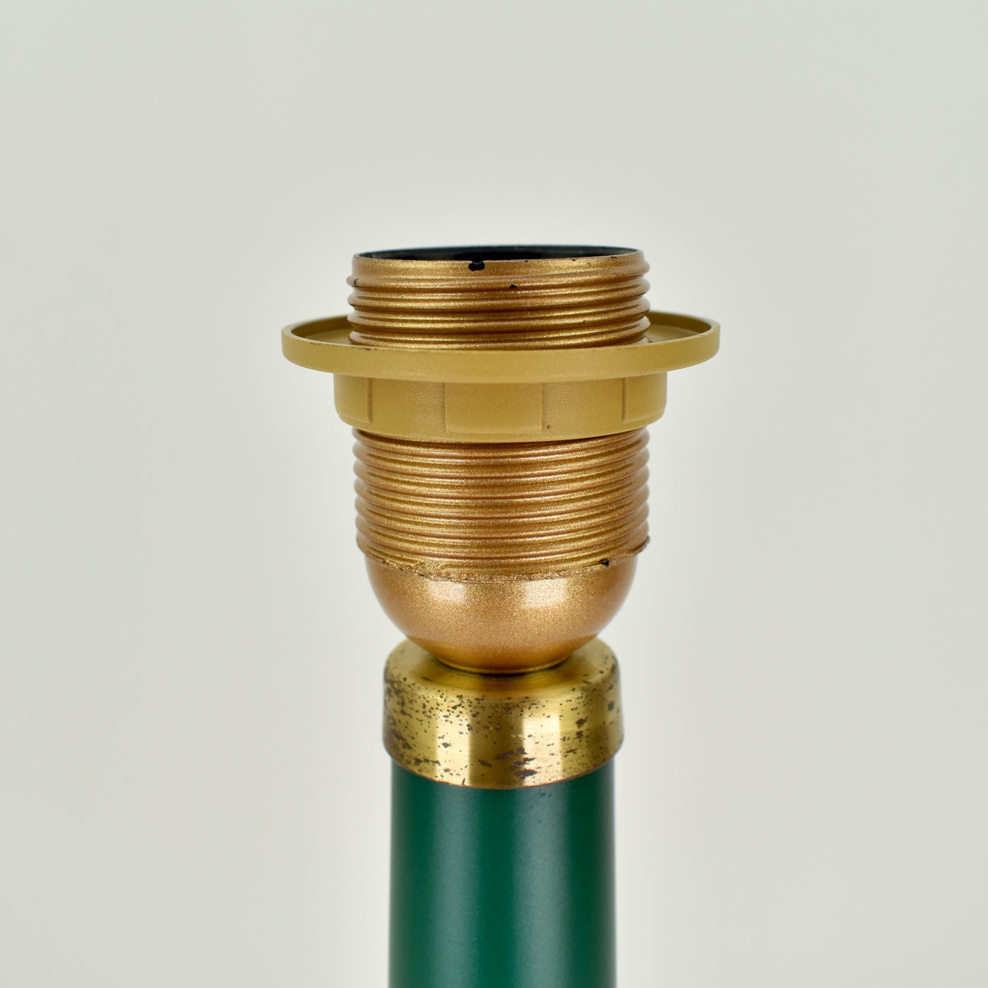 Murano Mid Century Modern Table Lamp Satined Glass Emerald Green