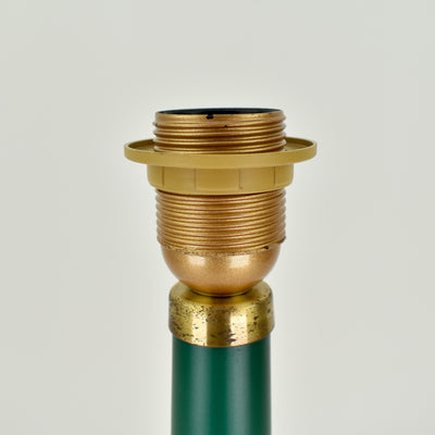 Murano Mid Century Modern Table Lamp Satined Glass Emerald Green