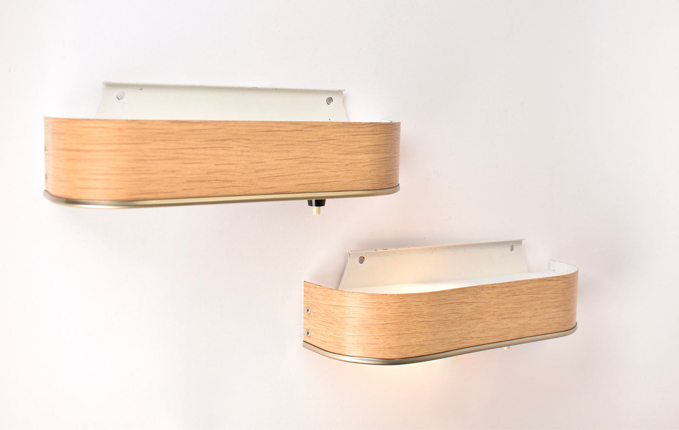 Mid Century Modern Wall Sconces Faux Wood