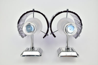 Mid Century Modern Amethyst & Silver Wall Sconces