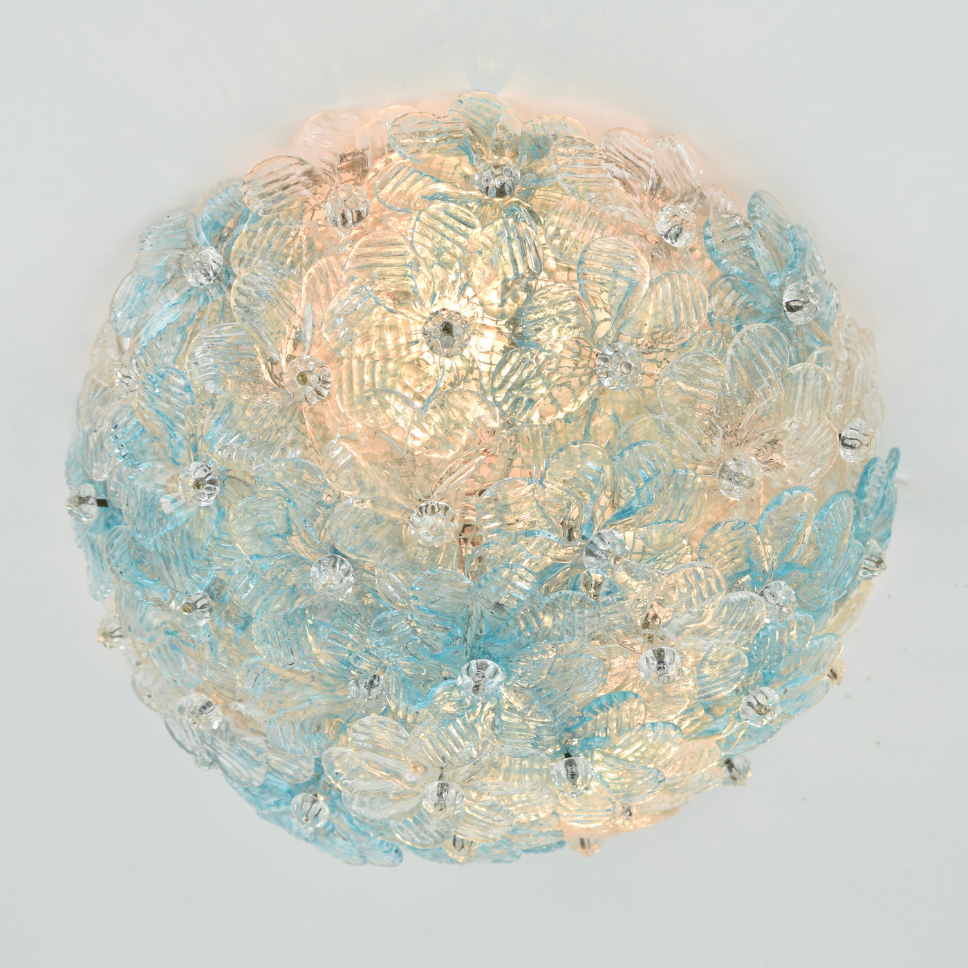 Petite Barovier Toso Flush Mount Murano Glass, 1950s