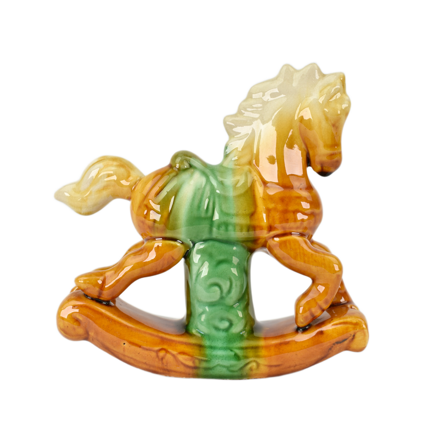 Vintage Tang Dynasty Style Rocking Horse Figurine