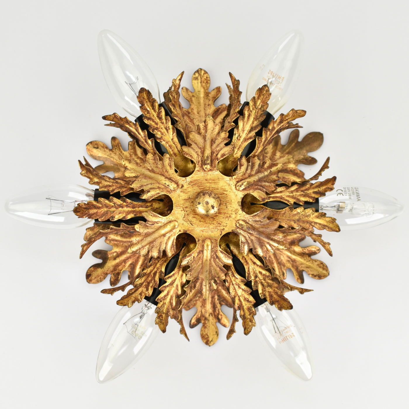 Mid Century Palm Leaf Flush Mount