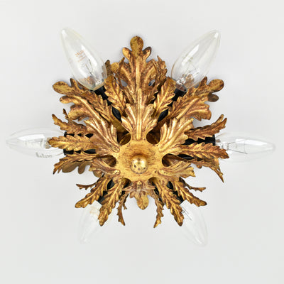 Mid Century Palm Leaf Flush Mount