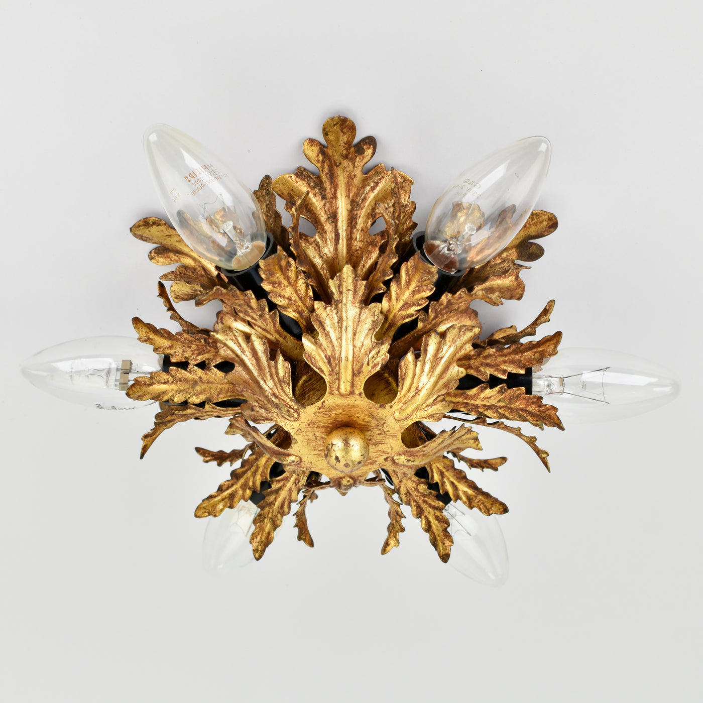 Mid Century Palm Leaf Flush Mount