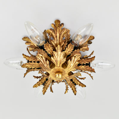 Mid Century Palm Leaf Flush Mount