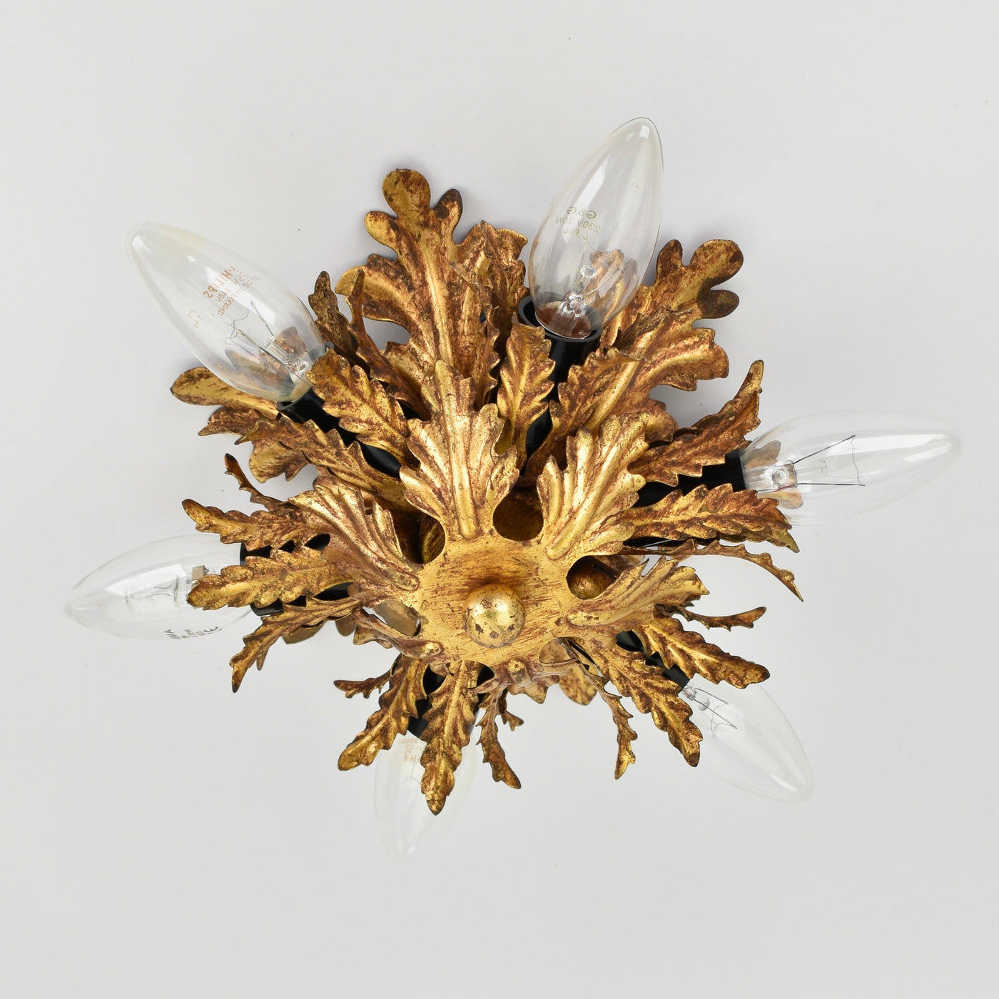 Mid Century Palm Leaf Flush Mount