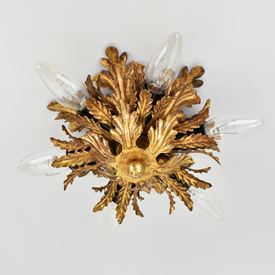 Mid Century Palm Leaf Flush Mount
