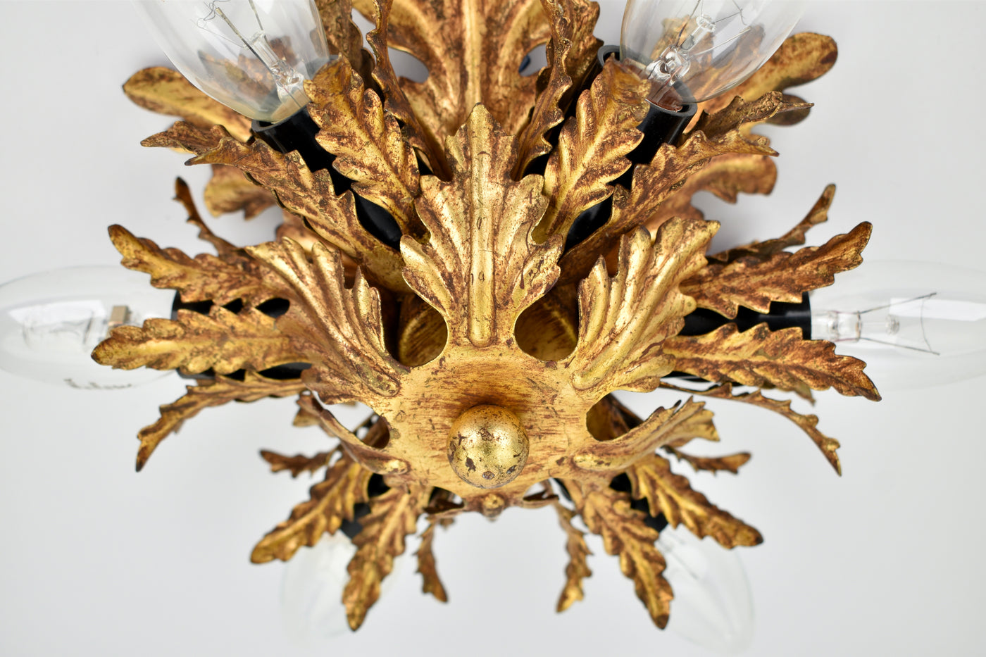 Mid Century Palm Leaf Flush Mount