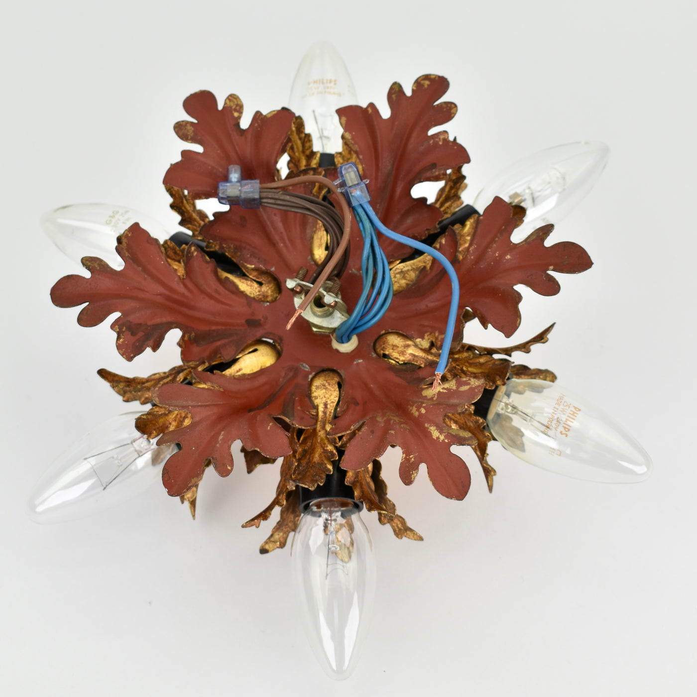 Mid Century Palm Leaf Flush Mount