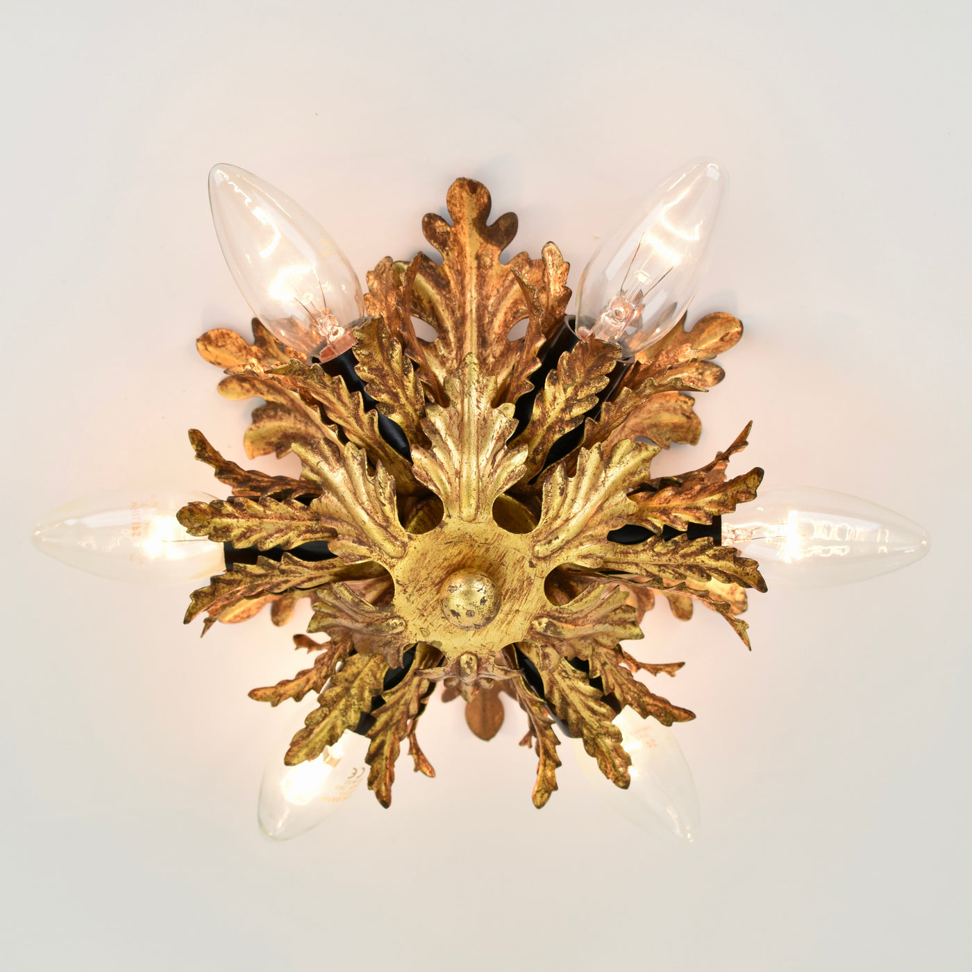 Mid Century Palm Leaf Flush Mount