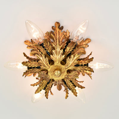 Mid Century Palm Leaf Flush Mount
