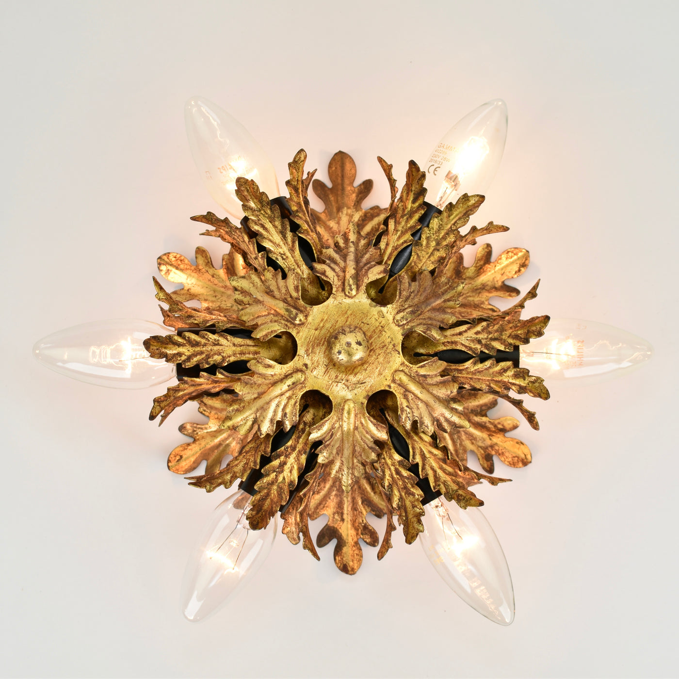 Mid Century Palm Leaf Flush Mount