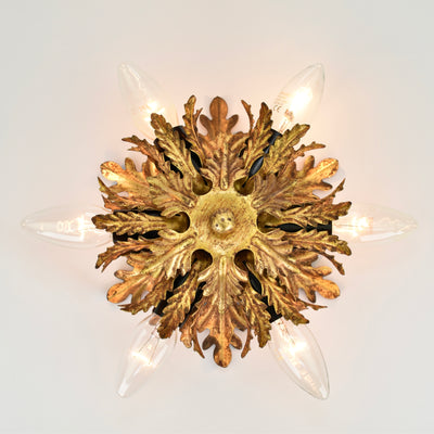 Mid Century Palm Leaf Flush Mount