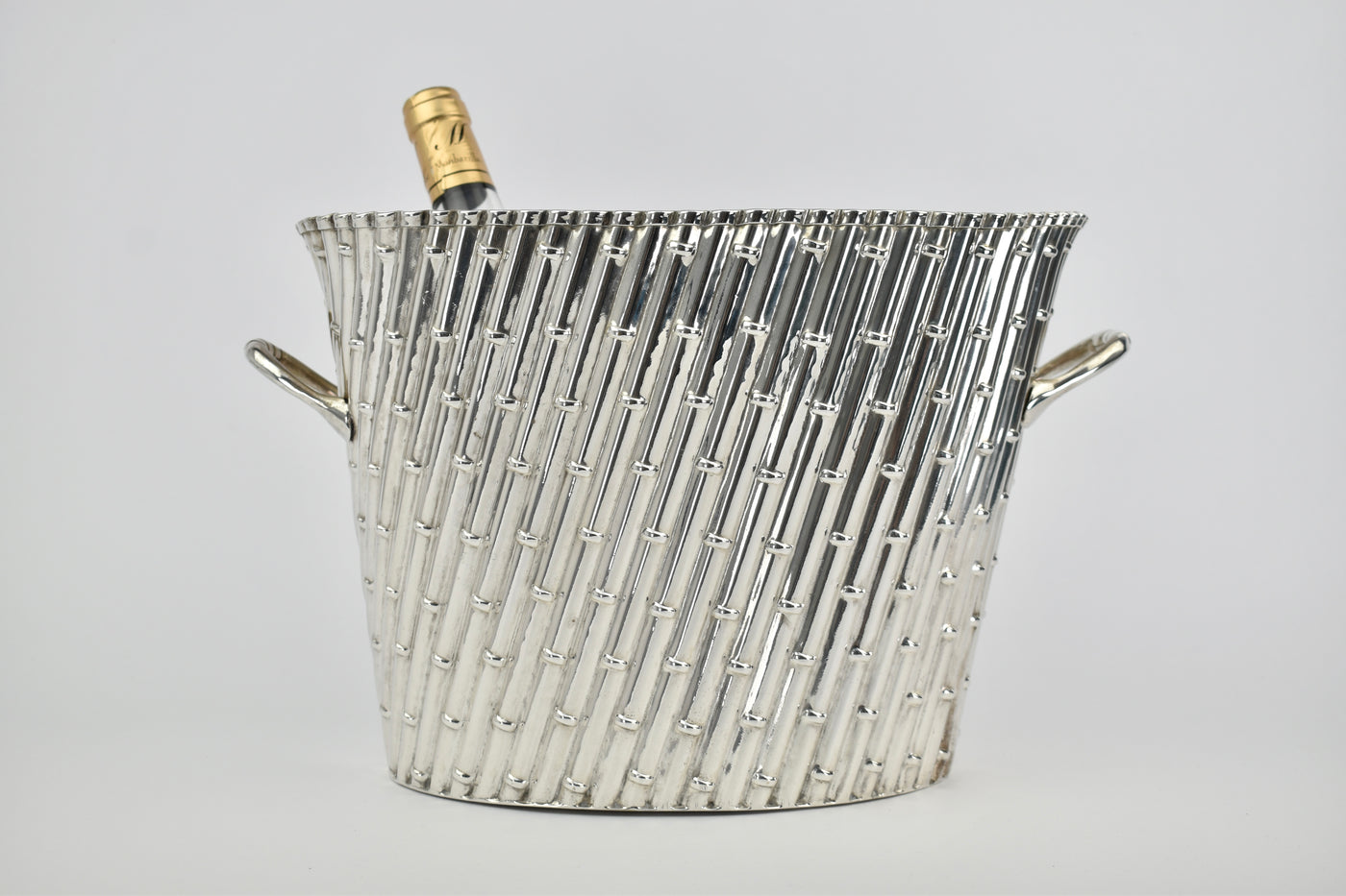 Vintage Silver Plate Bamboo Wine Cooler