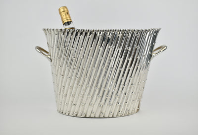 Vintage Silver Plate Bamboo Wine Cooler