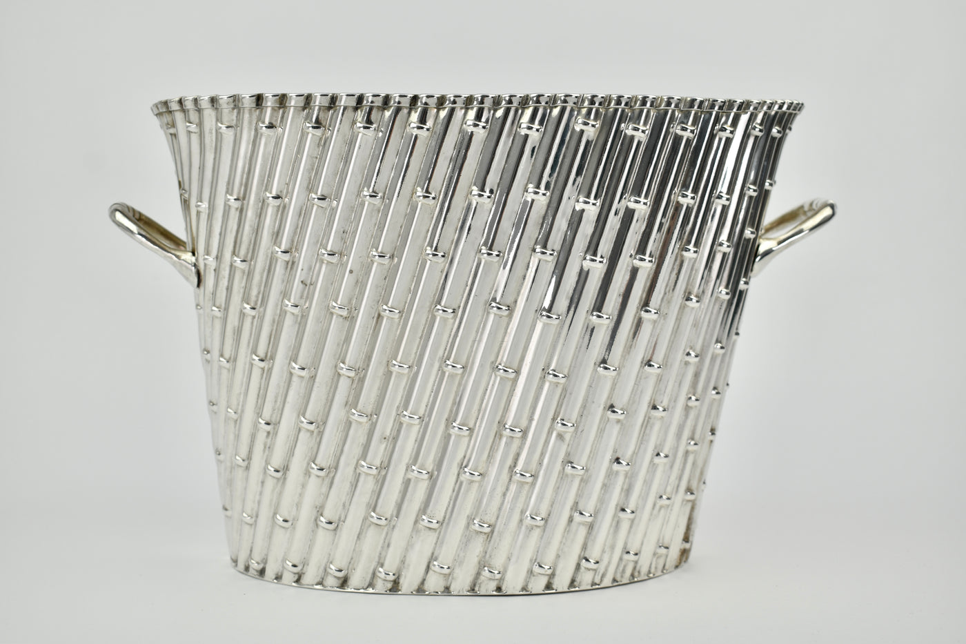 Vintage Silver Plate Bamboo Wine Cooler