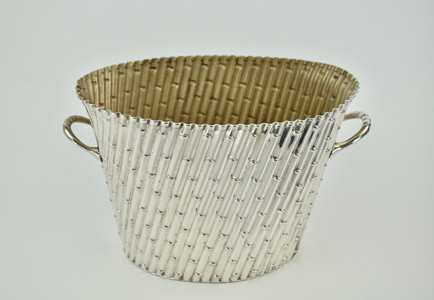 Vintage Silver Plate Bamboo Wine Cooler