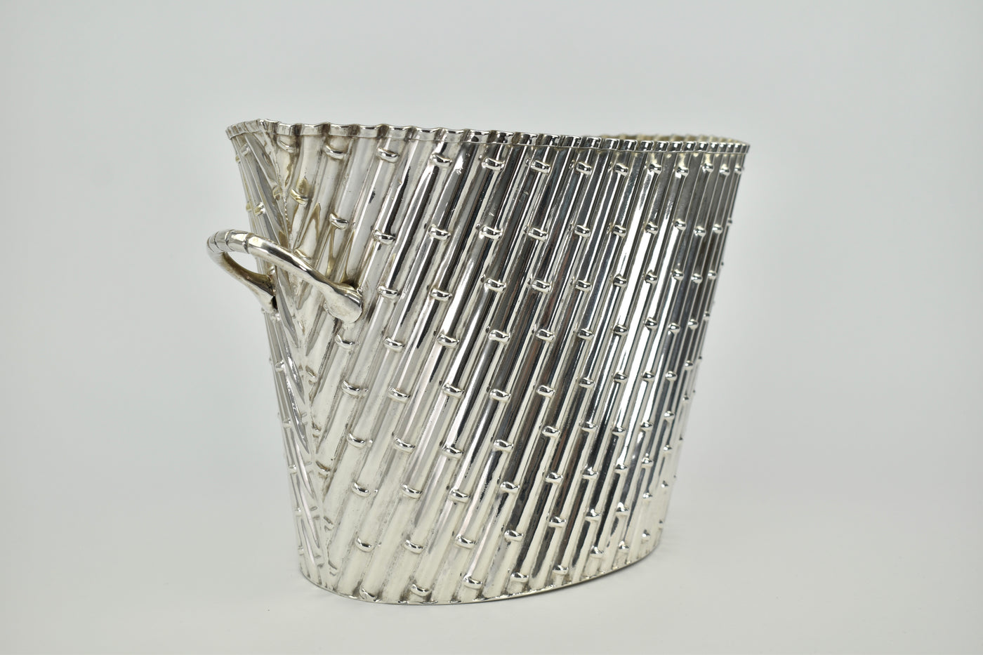 Vintage Silver Plate Bamboo Wine Cooler
