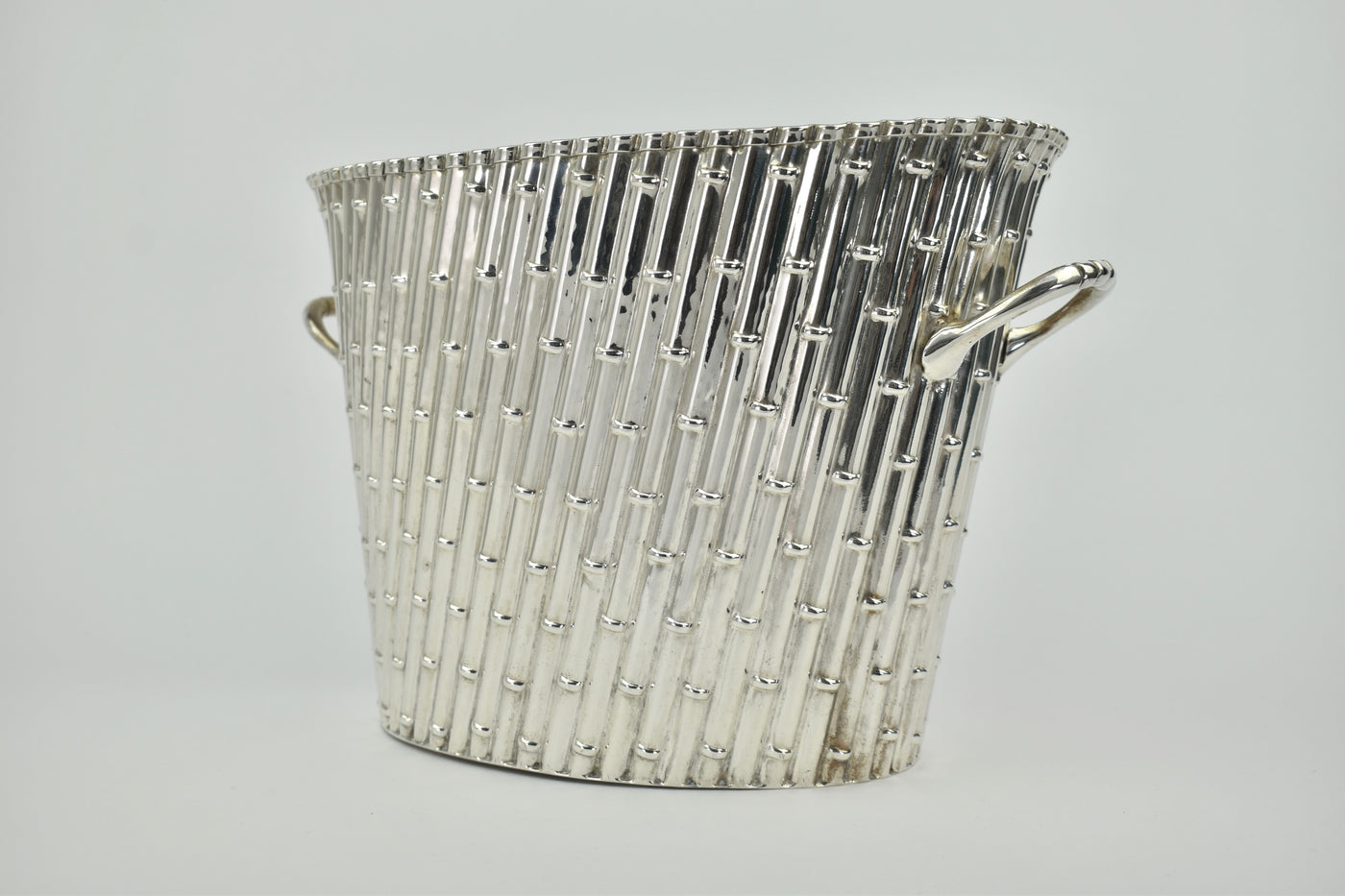 Vintage Silver Plate Bamboo Wine Cooler