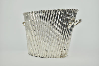 Vintage Silver Plate Bamboo Wine Cooler
