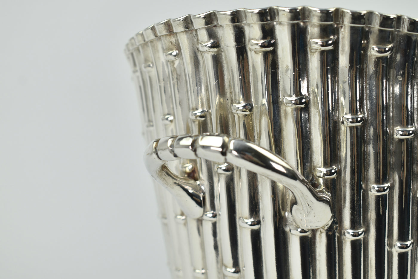 Vintage Silver Plate Bamboo Wine Cooler