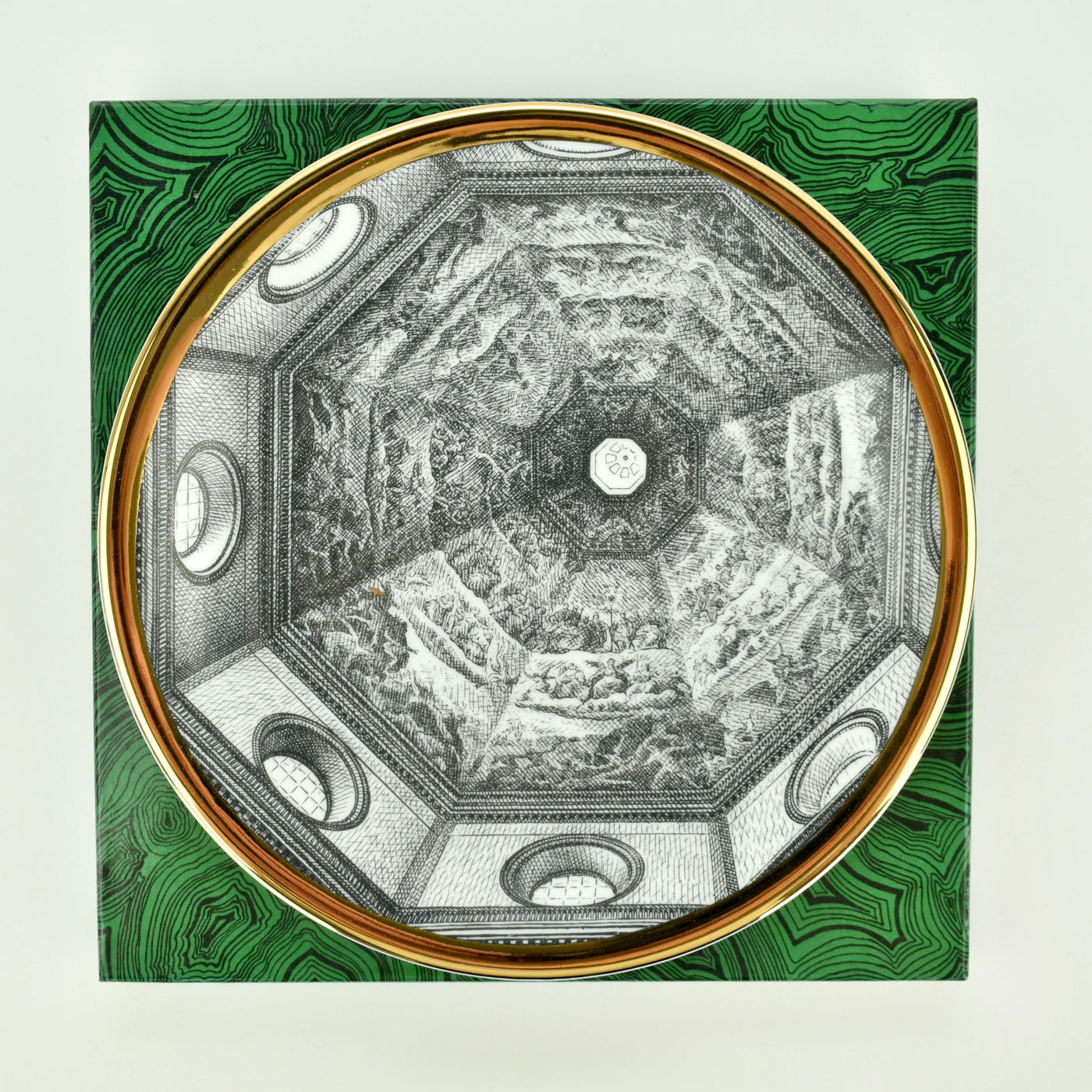 1960s Fornasetti Porcelain Plate Cupole d' Italia