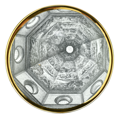 1960s Fornasetti Porcelain Plate Cupole d' Italia