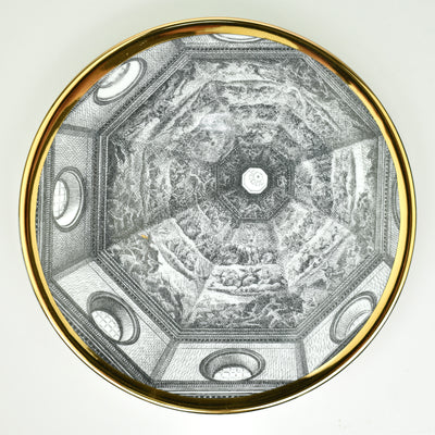 1960s Fornasetti Porcelain Plate Cupole d' Italia