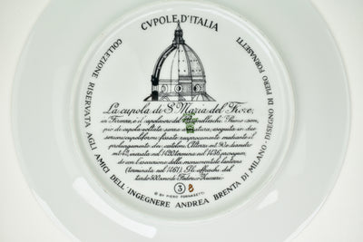1960s Fornasetti Porcelain Plate Cupole d' Italia