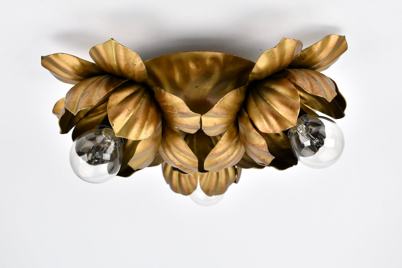 Mid Century Italian Toleware Flush Mount, 1960s