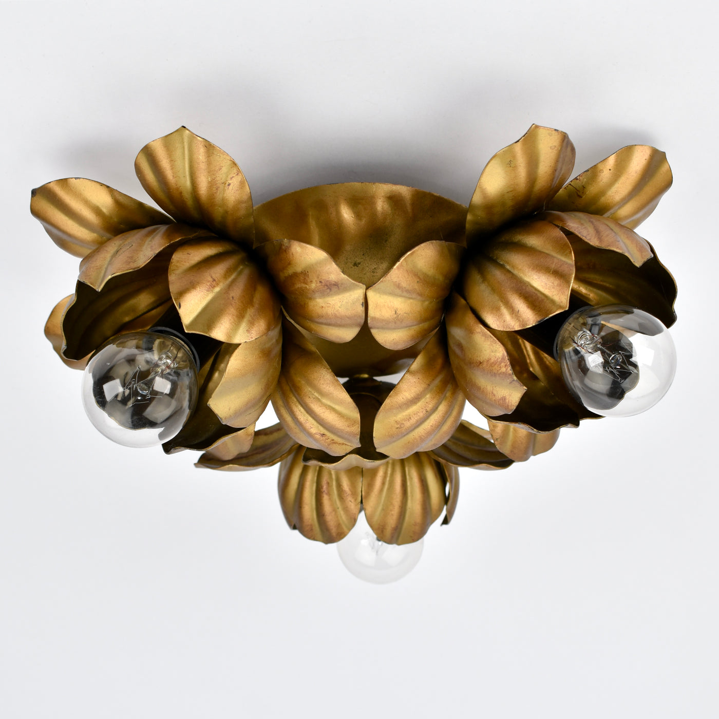 Mid Century Italian Toleware Flush Mount, 1960s