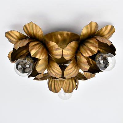 Mid Century Italian Toleware Flush Mount, 1960s