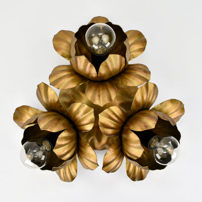 Mid Century Italian Toleware Flush Mount, 1960s