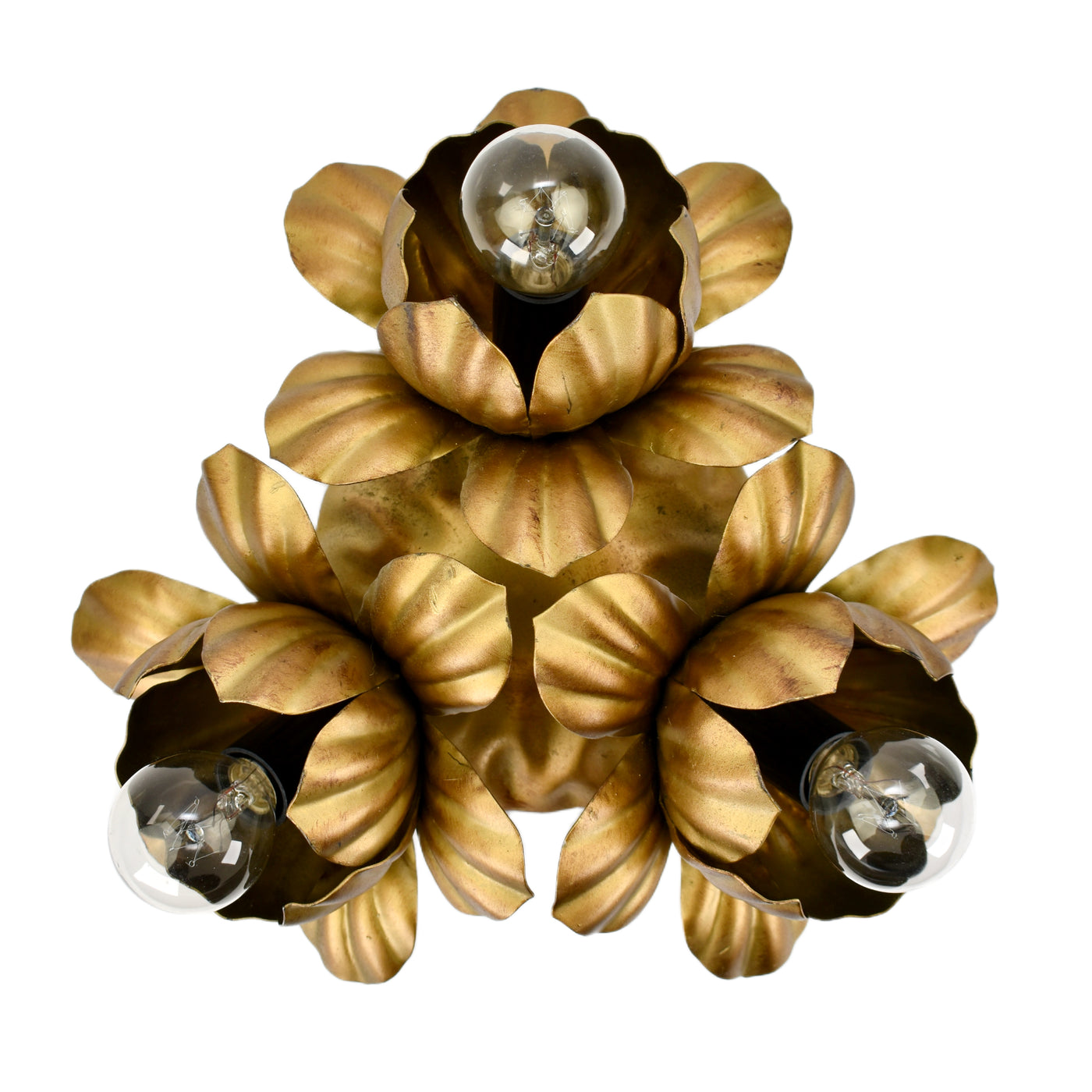 Mid Century Italian Toleware Flush Mount, 1960s