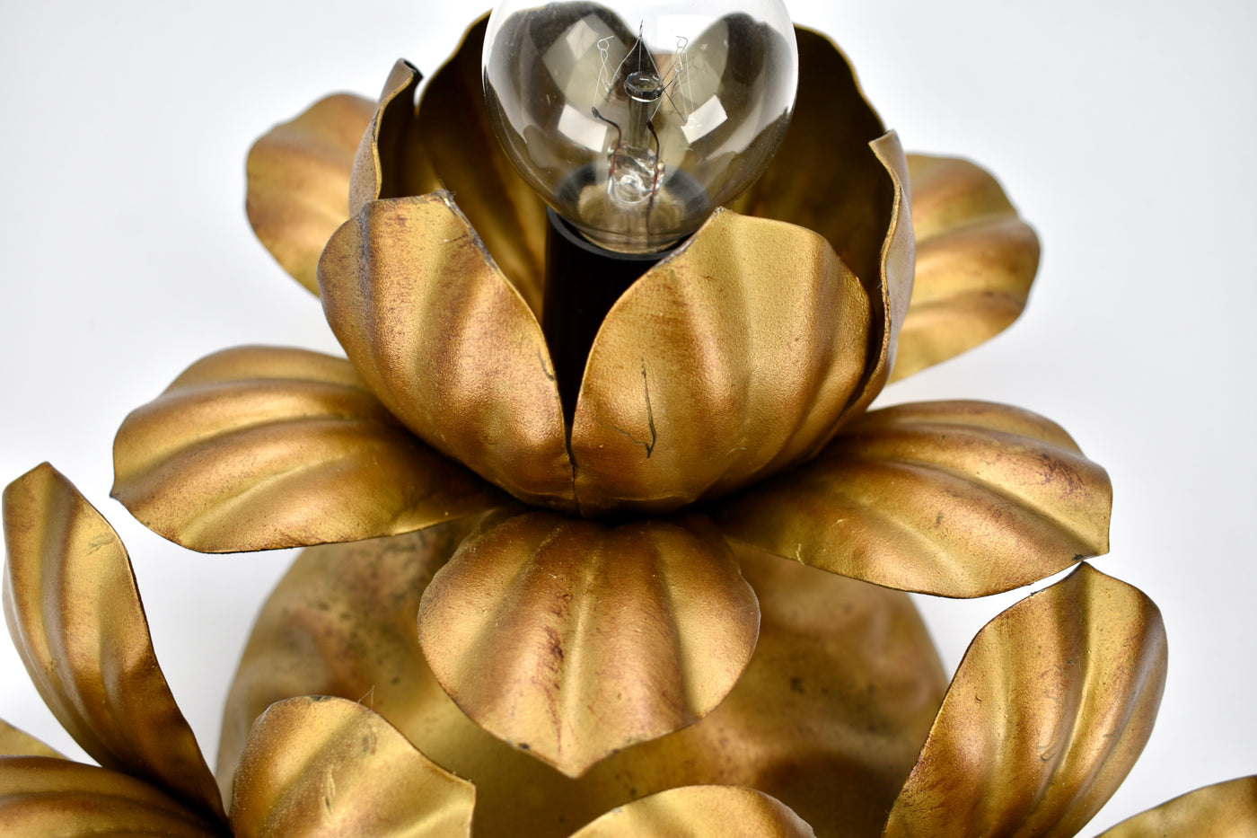 Mid Century Italian Toleware Flush Mount, 1960s