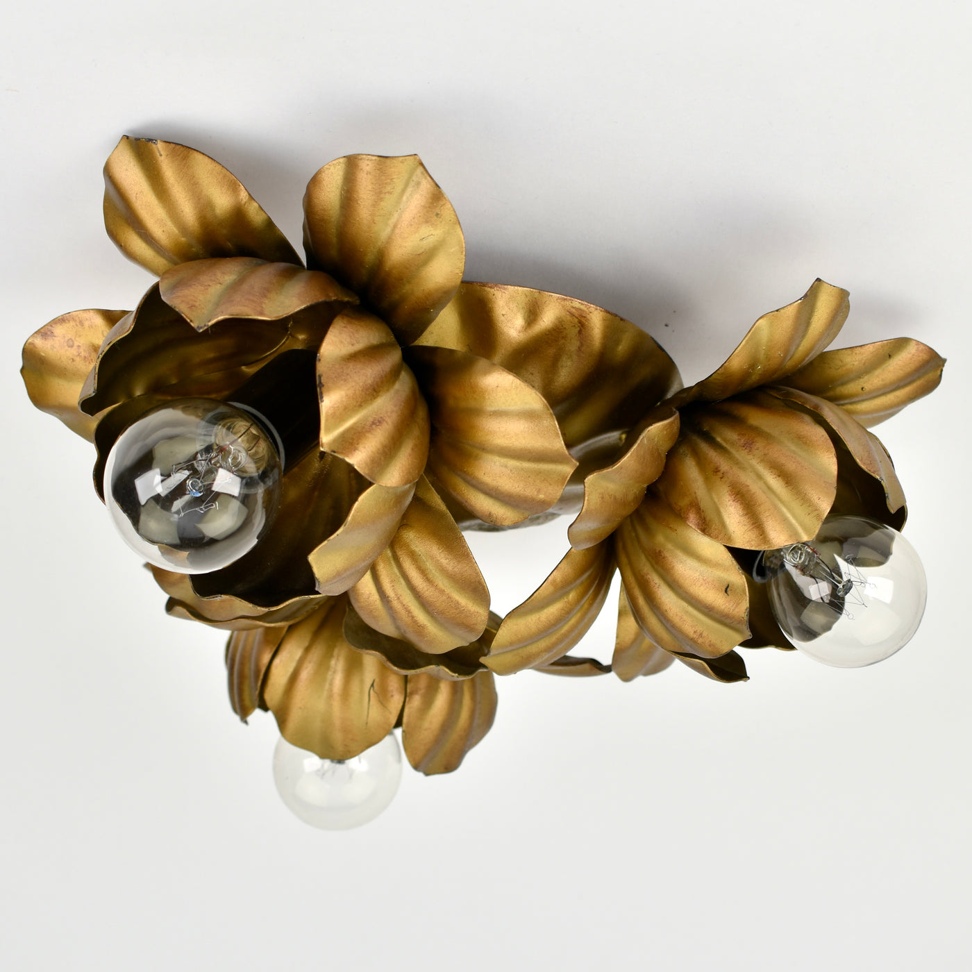 Mid Century Italian Toleware Flush Mount, 1960s