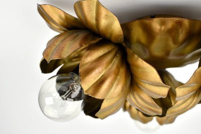 Mid Century Italian Toleware Flush Mount, 1960s