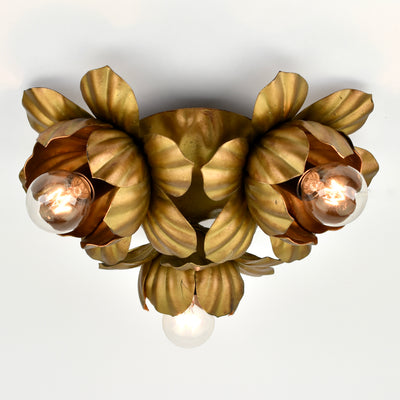 Mid Century Italian Toleware Flush Mount, 1960s