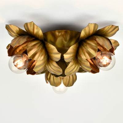 Mid Century Italian Toleware Flush Mount, 1960s