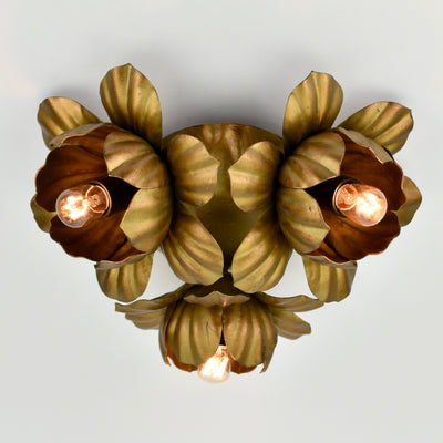 Mid Century Italian Toleware Flush Mount, 1960s