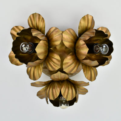 Mid Century Italian Toleware Flush Mount, 1960s