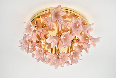 Mid Century Murano Glass Flush Mount, 1970s