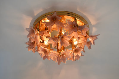 Mid Century Murano Glass Flush Mount, 1970s