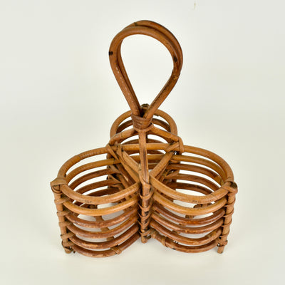 1950s Italian Rattan Bottle Caddy