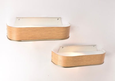Mid Century Modern Wall Sconces Faux Wood