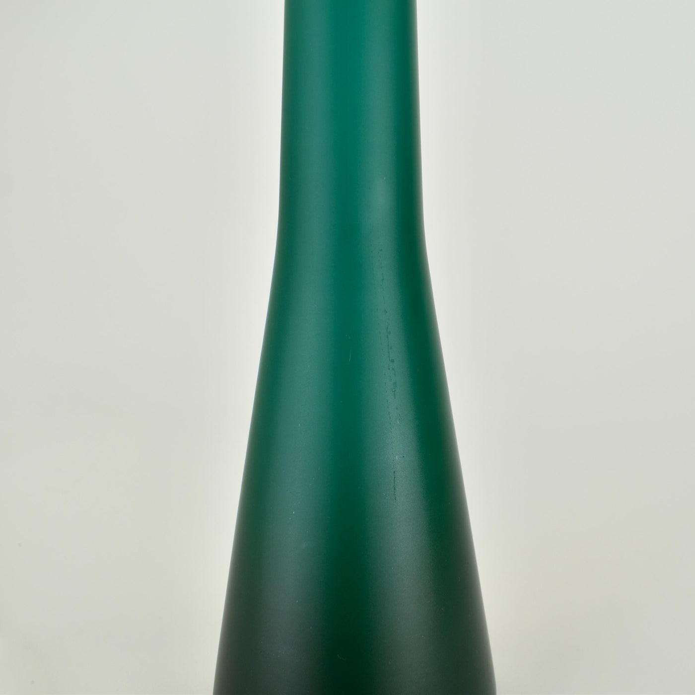 Murano Mid Century Modern Table Lamp Satined Glass Emerald Green
